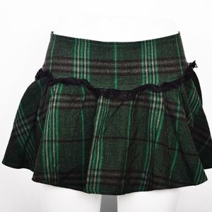Lip Service Green & Black Plaid MiniSkirt (L)